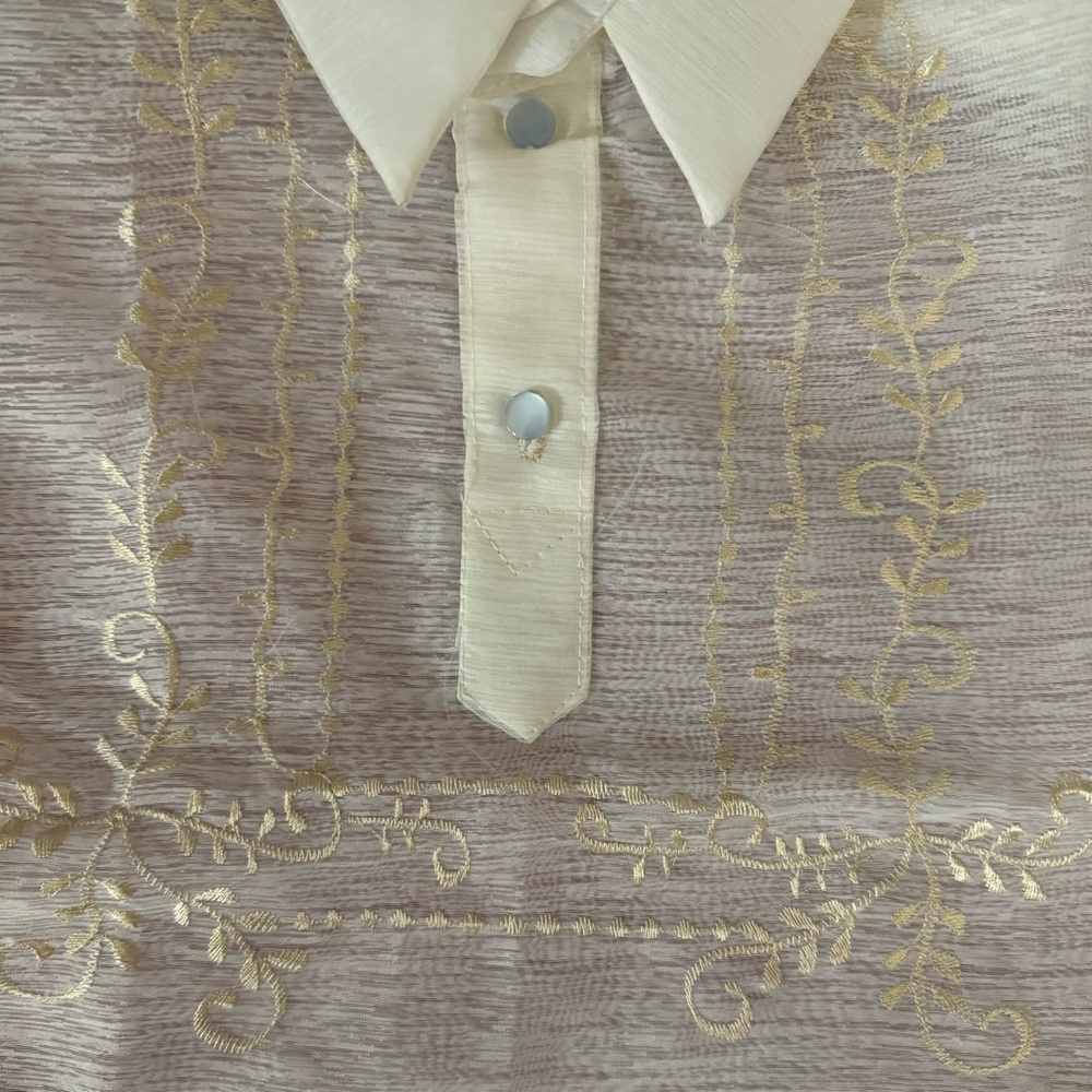 Kids Cream Barong Tagalog Shirt - Picture 14 of 15